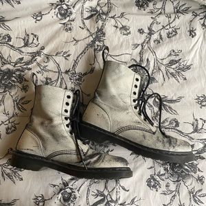 White canvas Dr. Martens